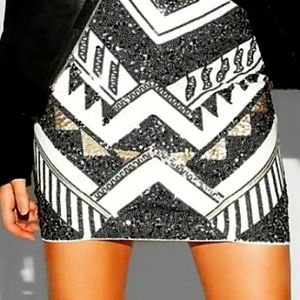 Express Sequin Mini Skirt